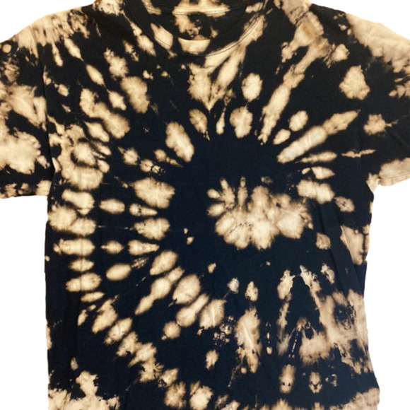 Tie dye shirt size large short sleeved bleached black tshirt top - Picture 3 of 5